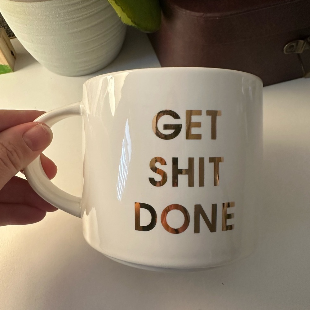 Motivational White and Gold Mug New Never used
